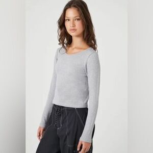 Forever 21 Girls Ribbed Knit Crewneck Long Sleeve Top Kids Girls Size 9 / 10